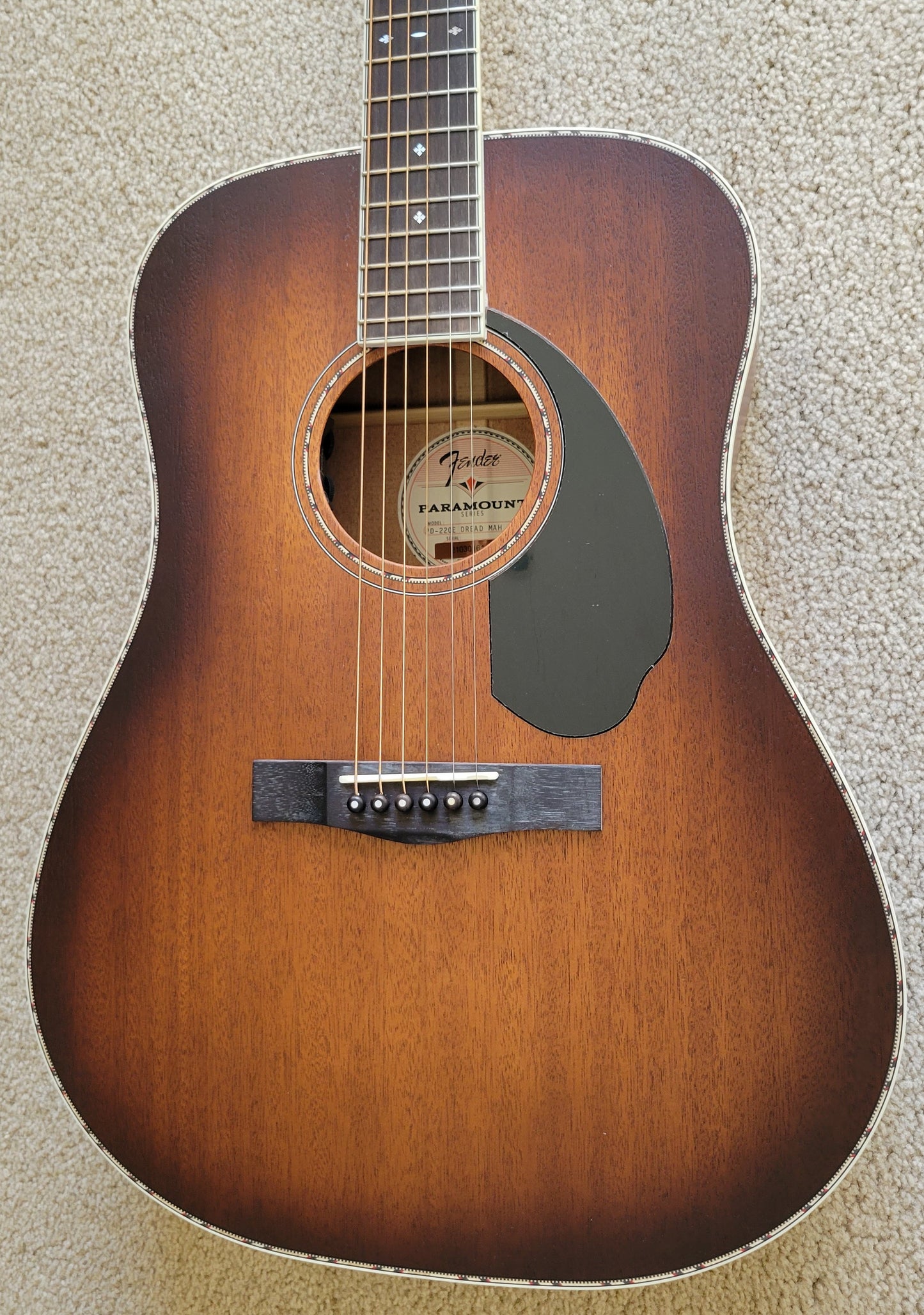 Fender PD-220E Dreadnought Acoustic Electric Guitar, Mahogany Aged Cognac Burst, New Hard Shell Case