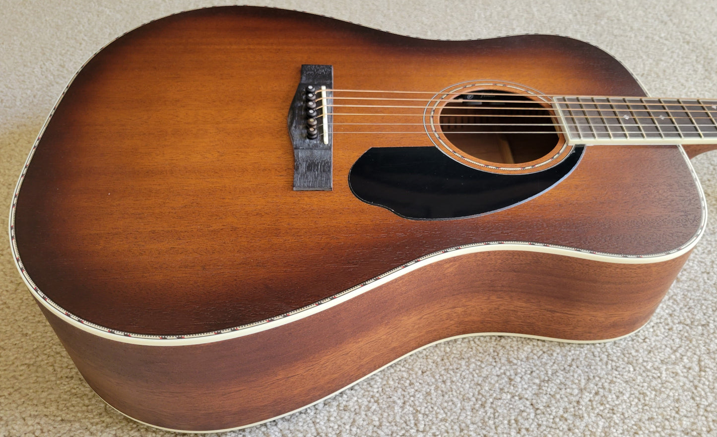 Fender PD-220E Dreadnought Acoustic Electric Guitar, Mahogany Aged Cognac Burst, New Hard Shell Case