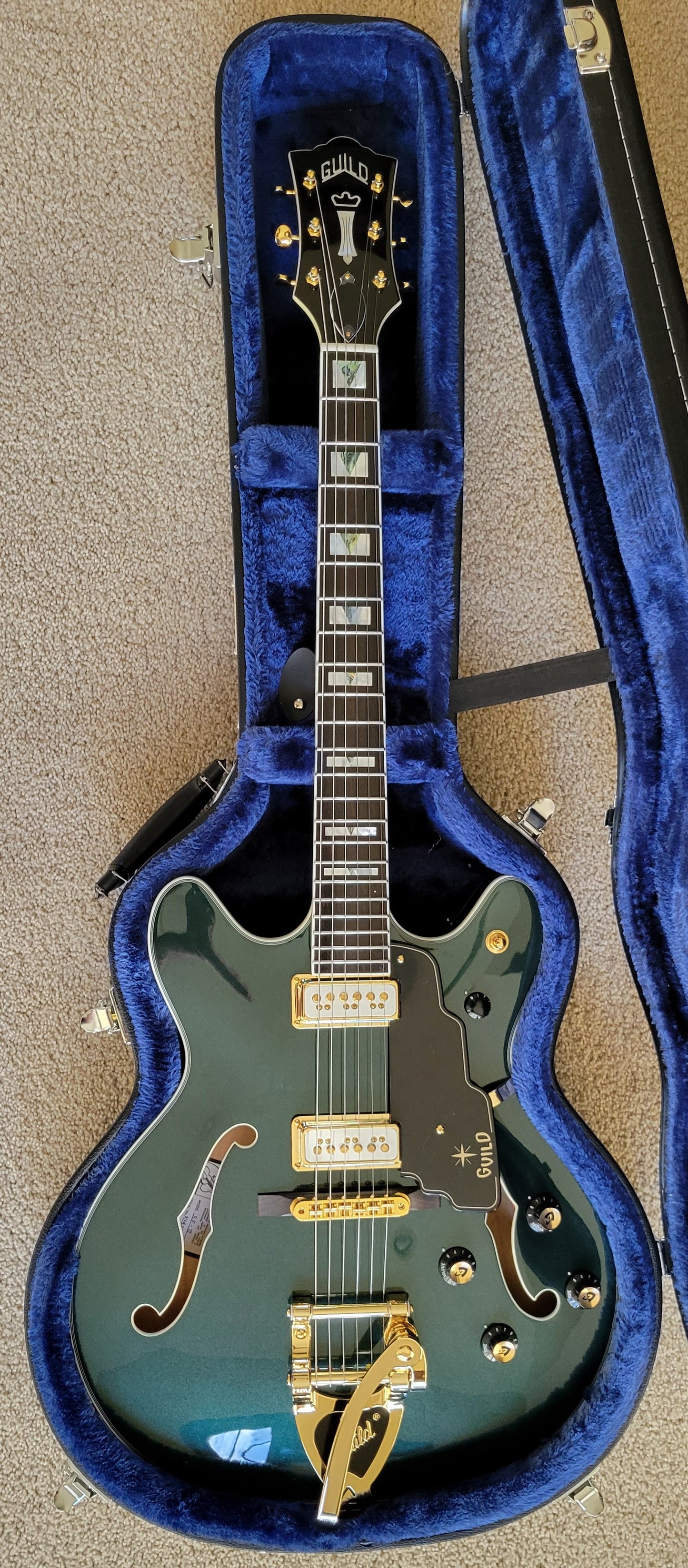 Guild Starfire VI Special Electric Guitar, Kingswood Green, New Hard Shell Case