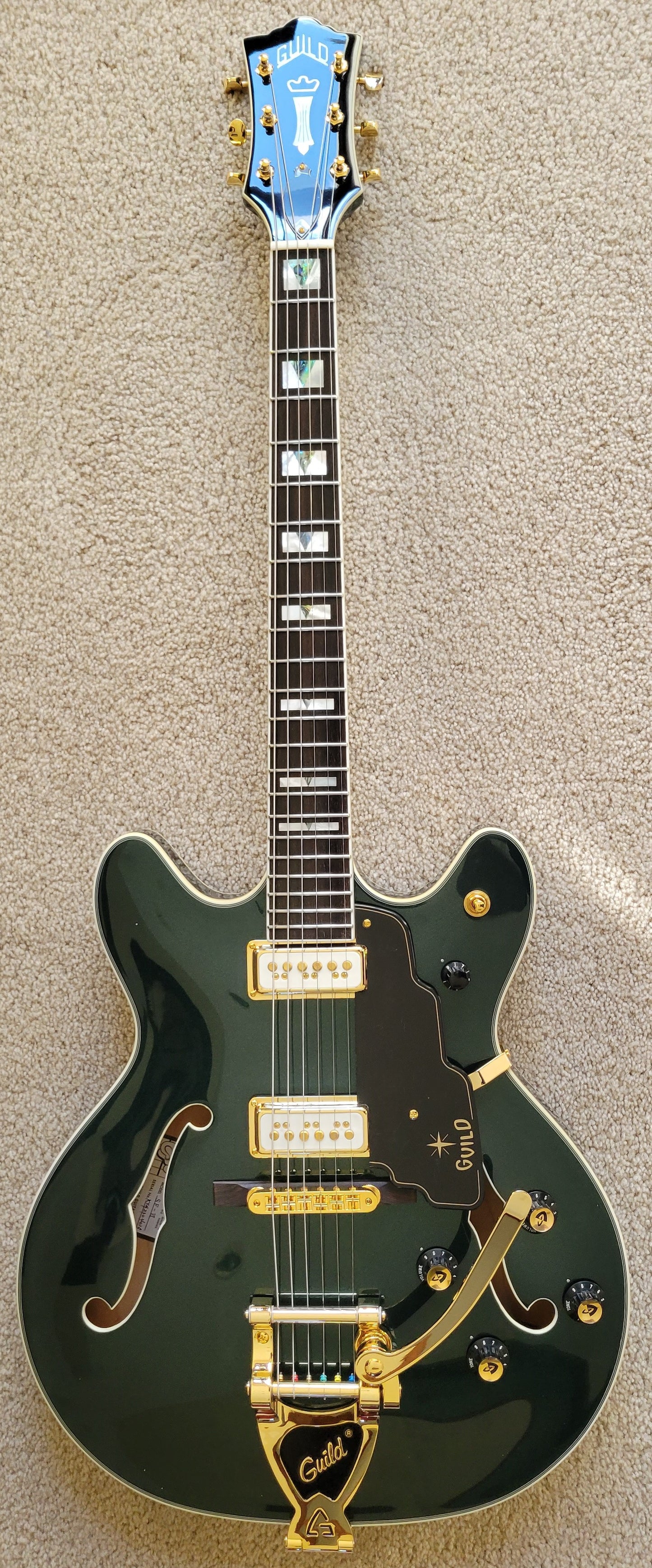Guild Starfire VI Special Electric Guitar, Kingswood Green, New Hard Shell Case