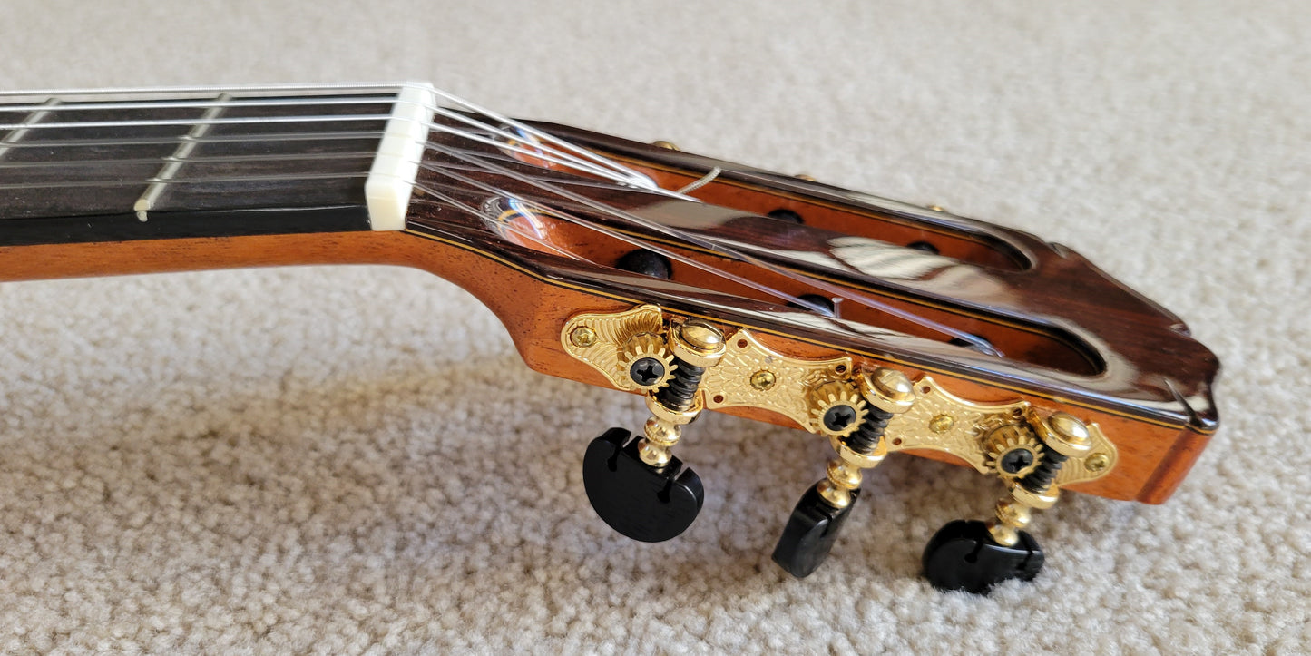 Cordoba 55FCE Spanish Thinbody Gipsy Kings Acoustic Electric Guitar, Honey Amber, HumiCase Hard Shell Case