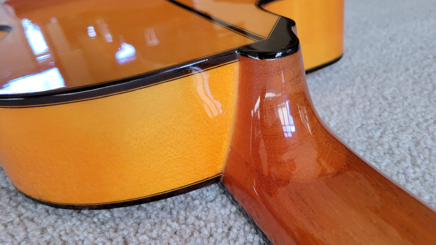 Cordoba 55FCE Spanish Thinbody Gipsy Kings Acoustic Electric Guitar, Honey Amber, HumiCase Hard Shell Case
