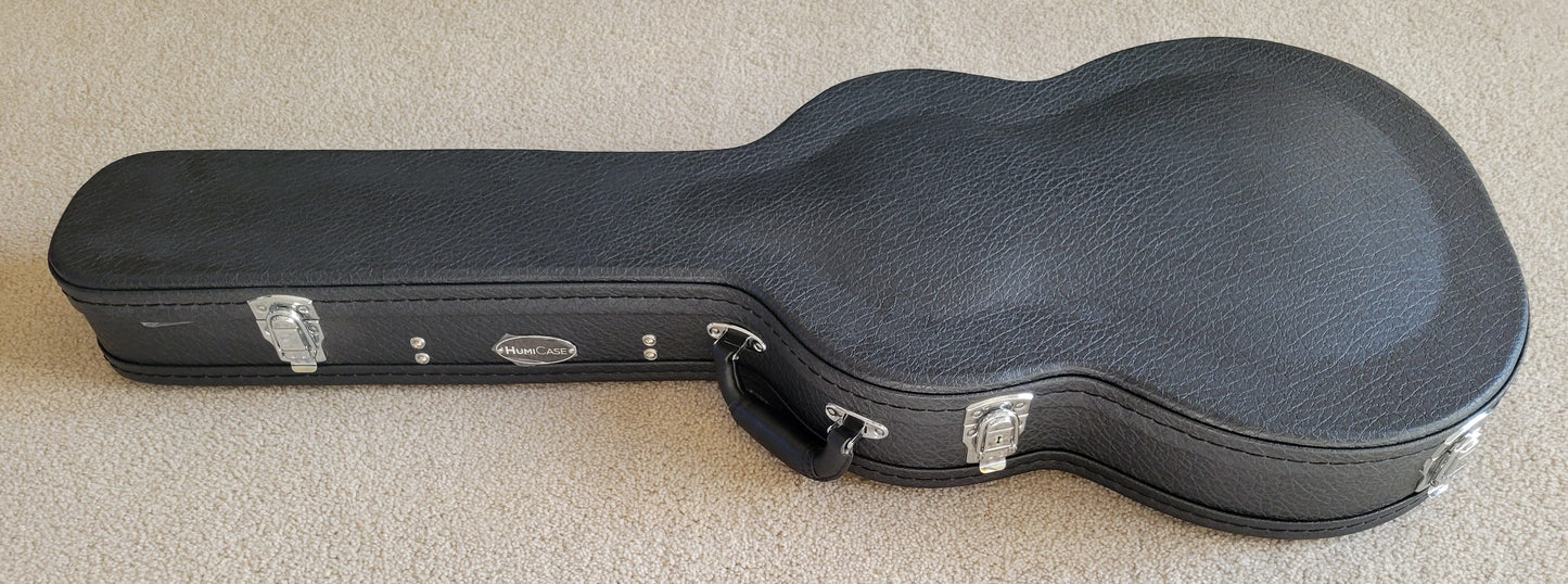 Cordoba 55FCE Spanish Thinbody Gipsy Kings Acoustic Electric Guitar, Honey Amber, HumiCase Hard Shell Case