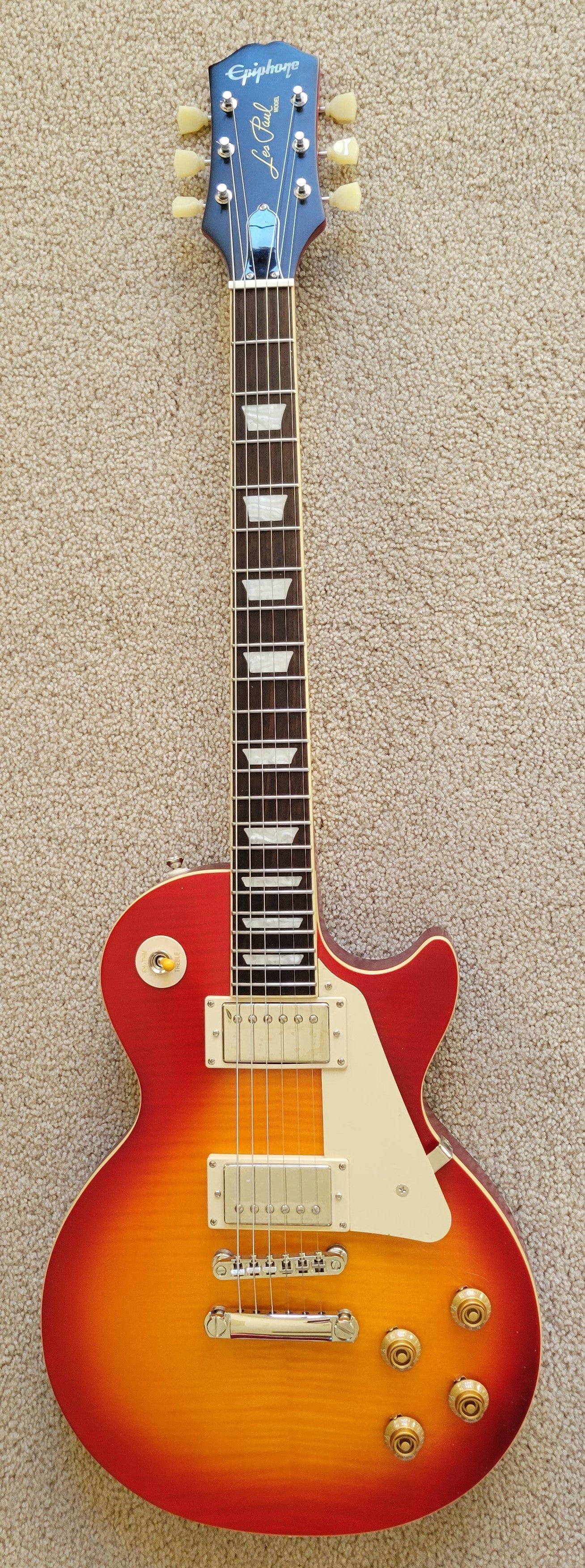 Epiphone 1959 Les Paul Standard Electric Guitar, Aged Dark Cherry Burst, Epiphone Hard Shell Case