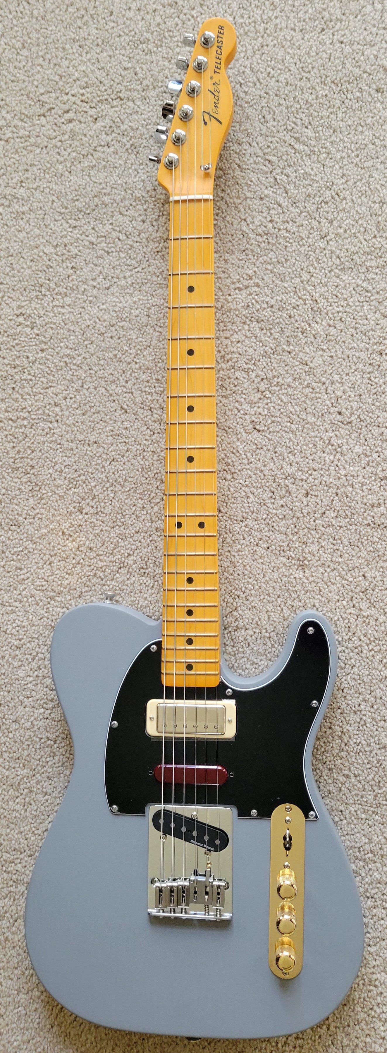 Fender Brent Mason Telecaster Electric Guitar, Primer Gray Satin, G&G Hard Shell Case