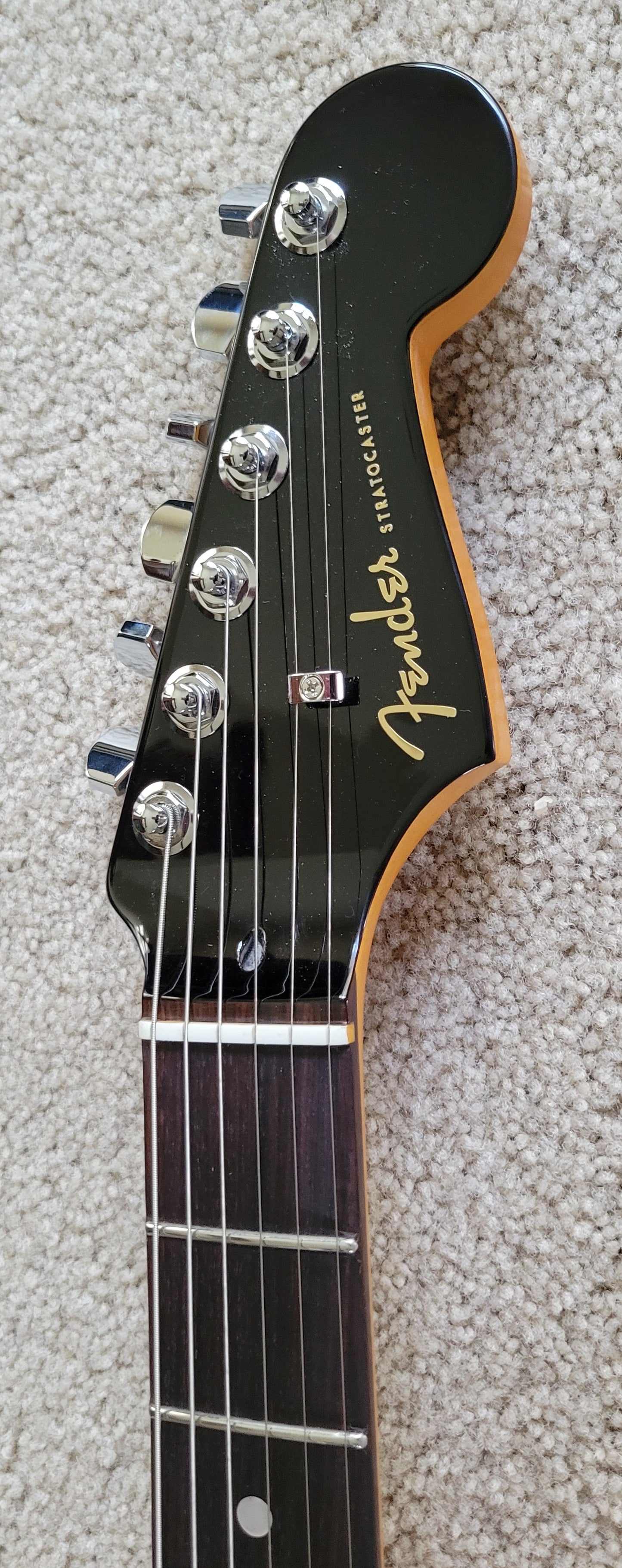 Fender American Ultra Luxe Stratocaster Electric Guitar, 2 Color Sunburst, Premium Molded Hardshell Case