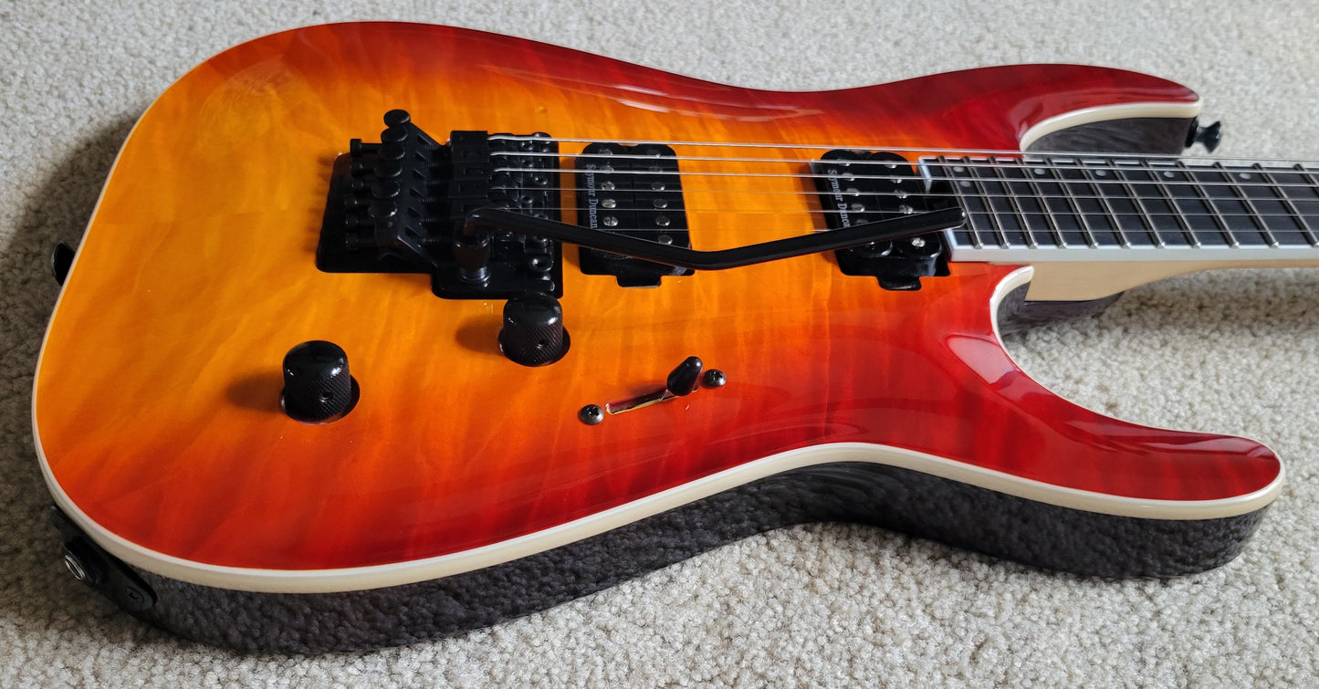 Jackson Pro Plus Series Dinky DKAQ Electric Guitar, Firestorm, New Gig Bag