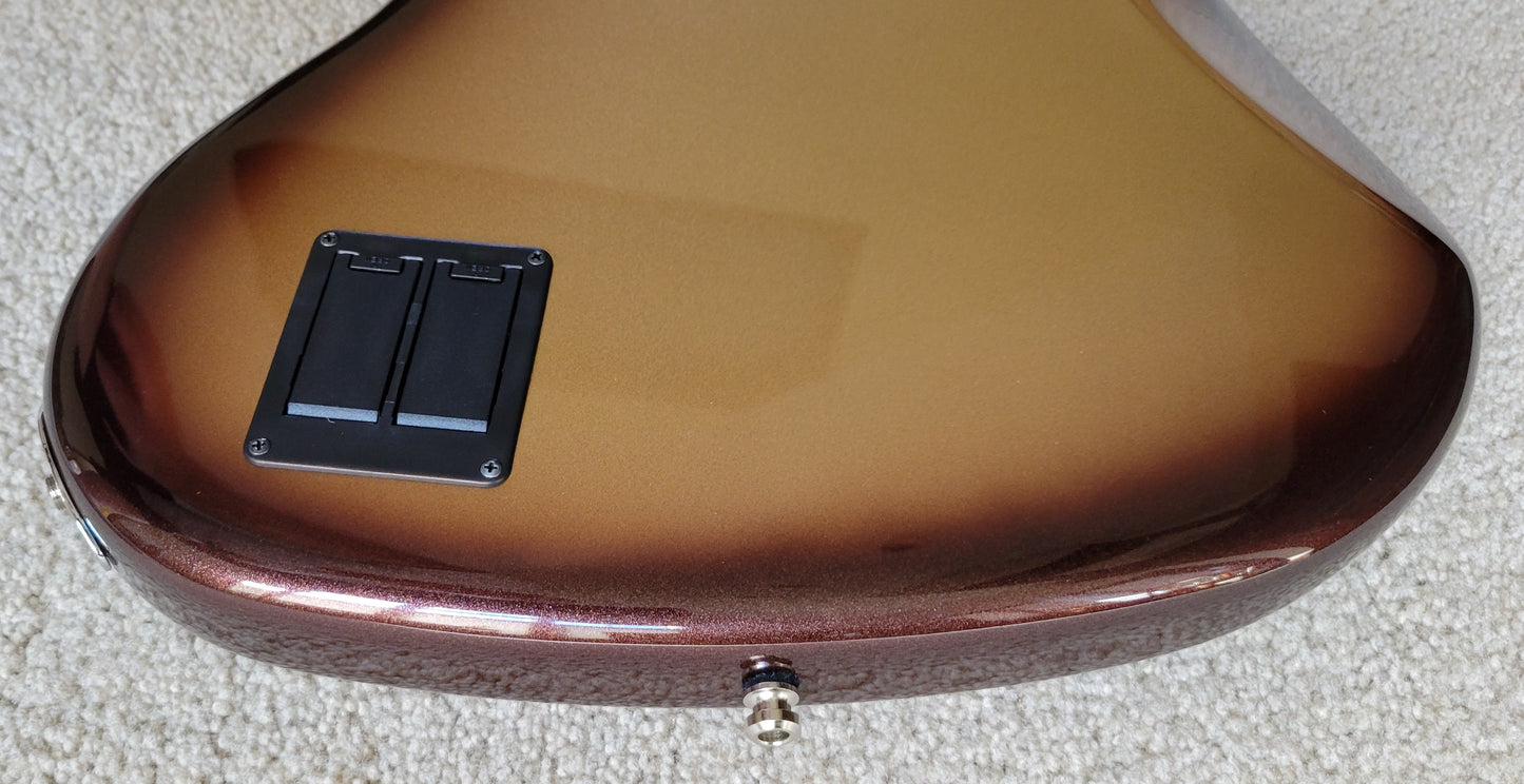 Fender American Ultra Jazz Bass V Guitar, Mocha Burst, Premium Molded Case