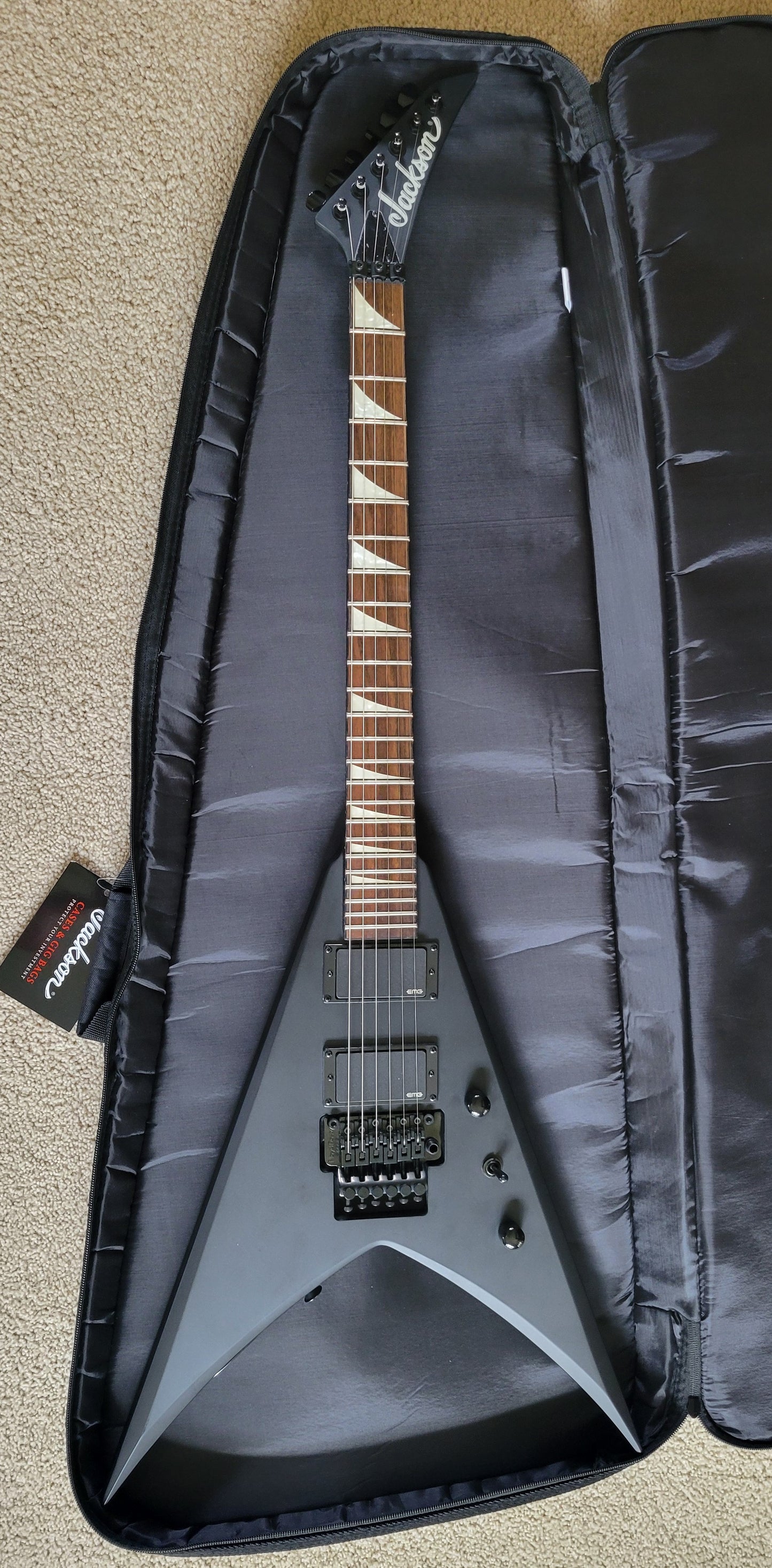 Jackson X Series King V KVXMG Electric Guitar, Satin Black, New Gig Bag
