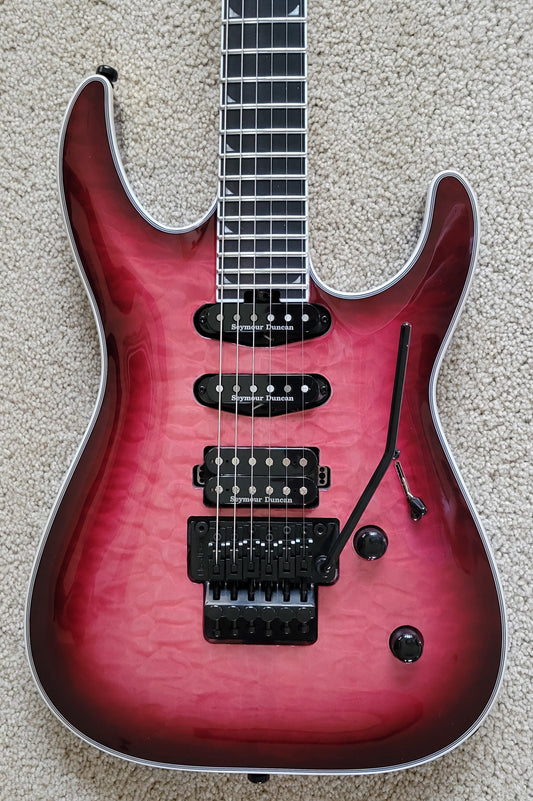 Jackson Pro Plus Series Soloist SLA3Q Electric Guitar, Fuschia Burst, New Gig Bag