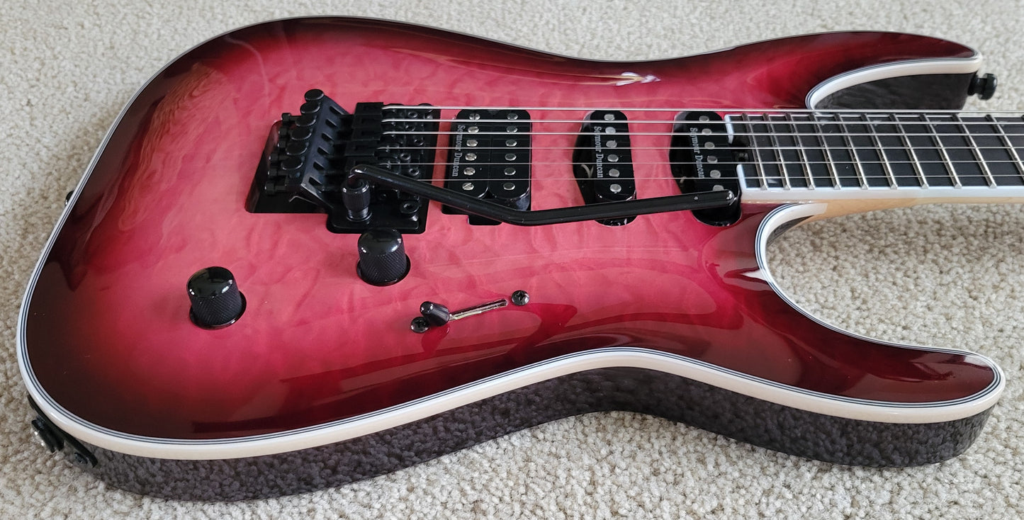 Jackson Pro Plus Series Soloist SLA3Q Electric Guitar, Fuschia Burst, New Gig Bag