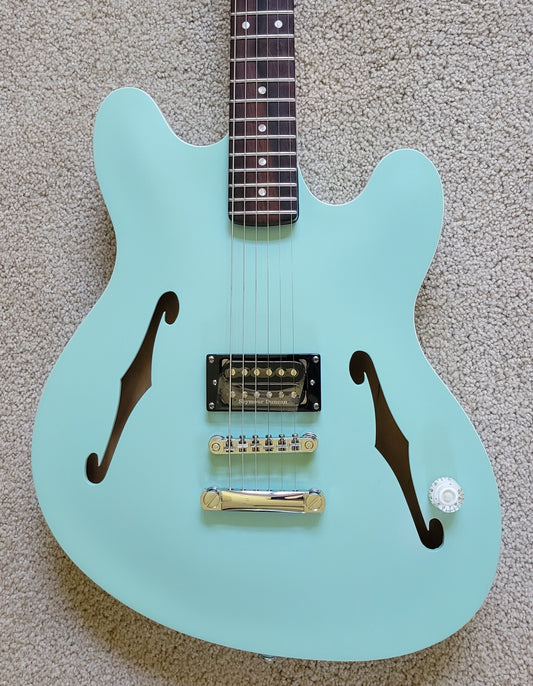 Fender Tom DeLonge Starcaster Electric Guitar, Surf Green, Hard Shell Case