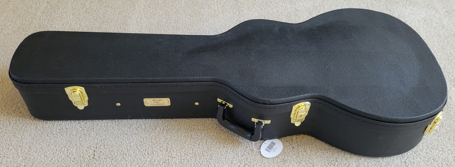 Fender PS-220E Parlor Acoustic Electric Guitar, 3 Color Vintage Sunburst, Hard Shell Case