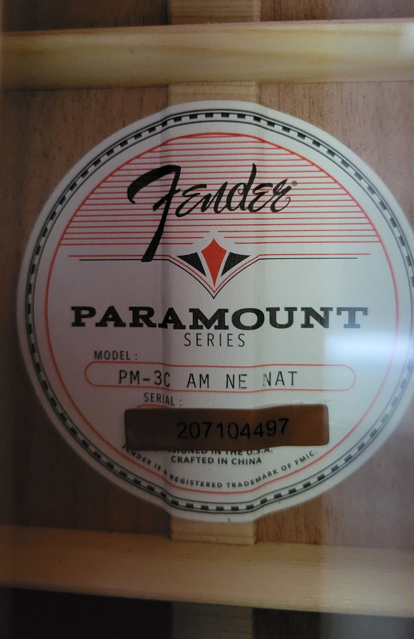 Fender Paramount PM-3C Triple-0 All-Mahogany Acoustic Guitar, Hardshell Case