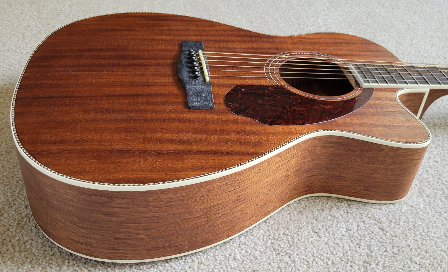 Fender Paramount PM-3C Triple-0 All-Mahogany Acoustic Guitar, Hardshell Case