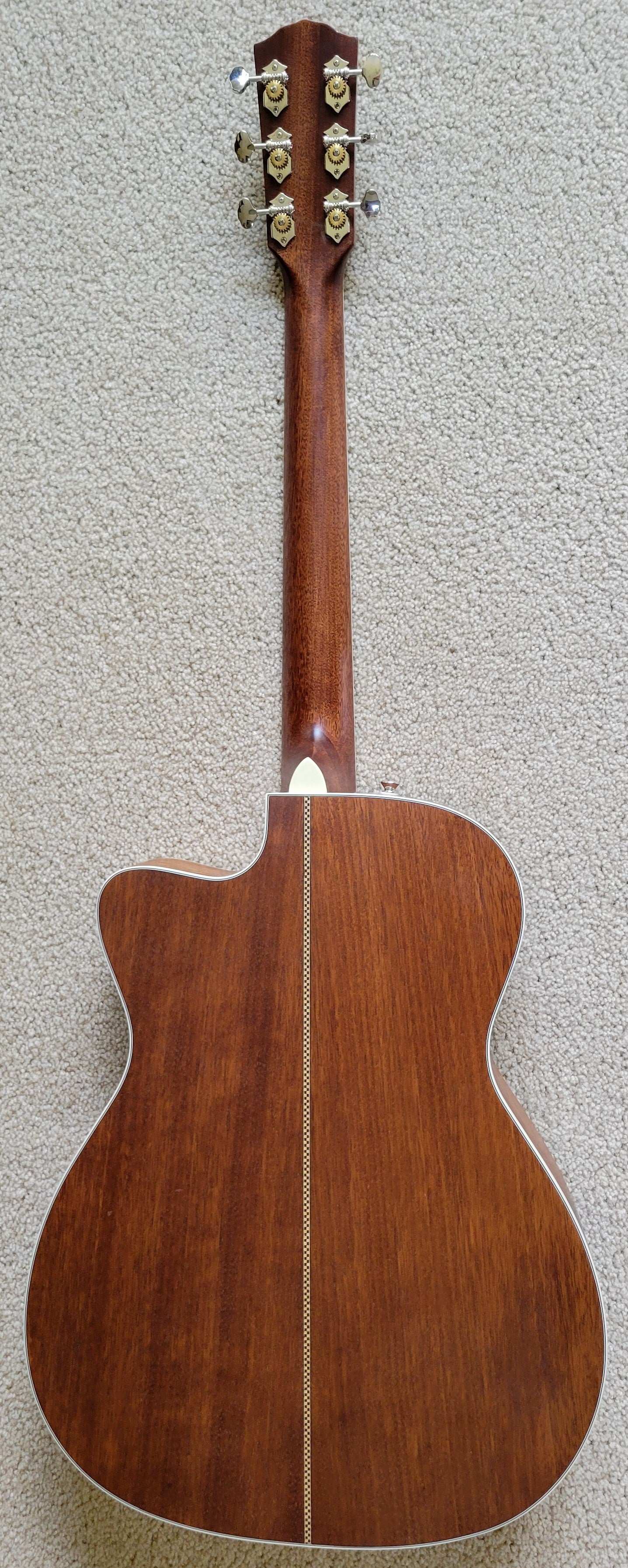 Fender Paramount PM-3C Triple-0 All-Mahogany Acoustic Guitar, Hardshell Case