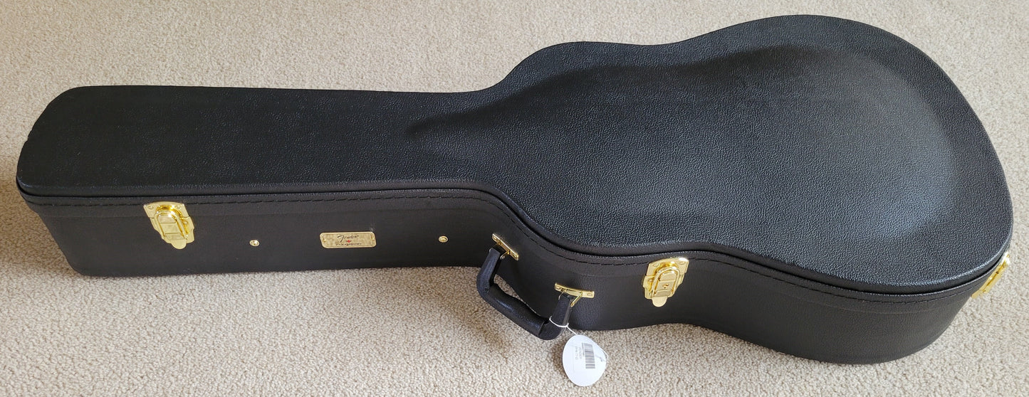Fender Paramount PD-220E Dreadnought Acoustic Electric Guitar, 3-Color Vintage Sunburst, Hard Shell Case