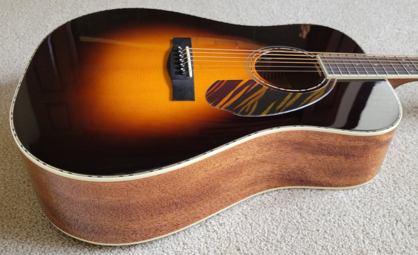 Fender Paramount PD-220E Dreadnought Acoustic Electric Guitar, 3-Color Vintage Sunburst, Hard Shell Case