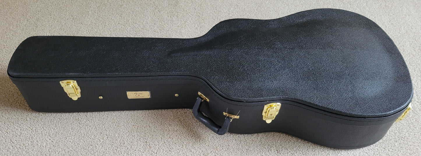 Fender PD-220E Dreadnought Acoustic Electric Guitar, Aged Cognac Burst, Hard Shell Case