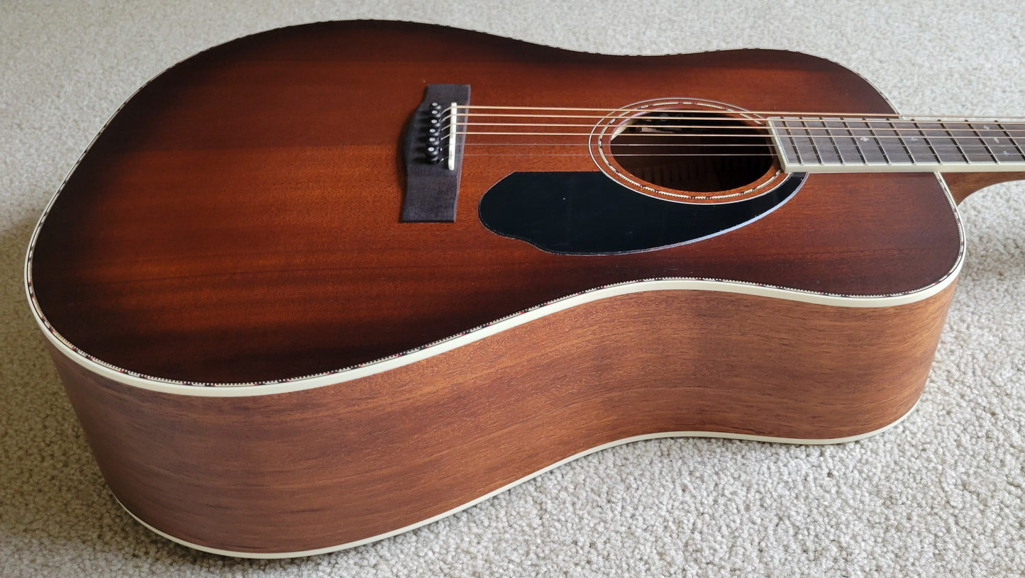 Fender PD-220E Dreadnought Acoustic Electric Guitar, Aged Cognac Burst, Hard Shell Case