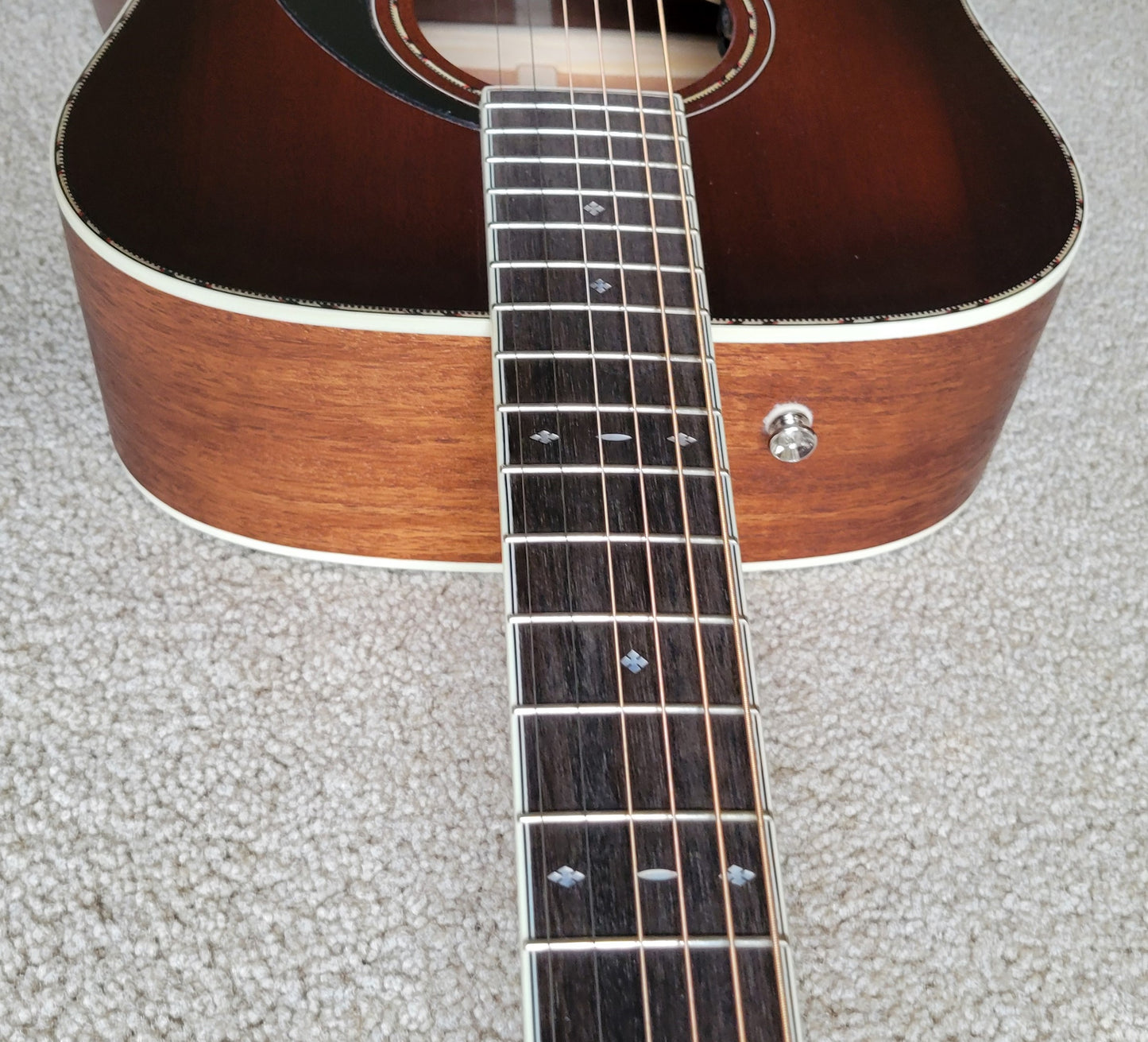 Fender PD-220E Dreadnought Acoustic Electric Guitar, Aged Cognac Burst, Hard Shell Case