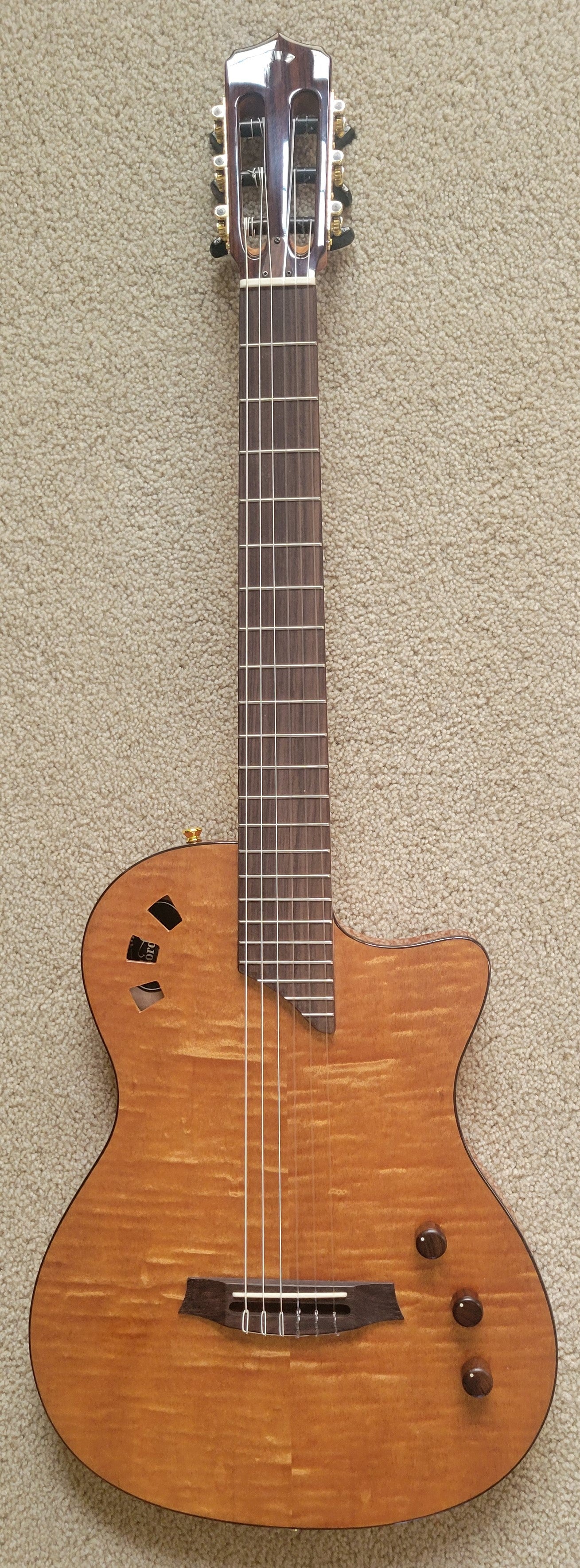 Cordoba Stage Nylon String Electric Guitar, Natural Amber, New Gig Bag
