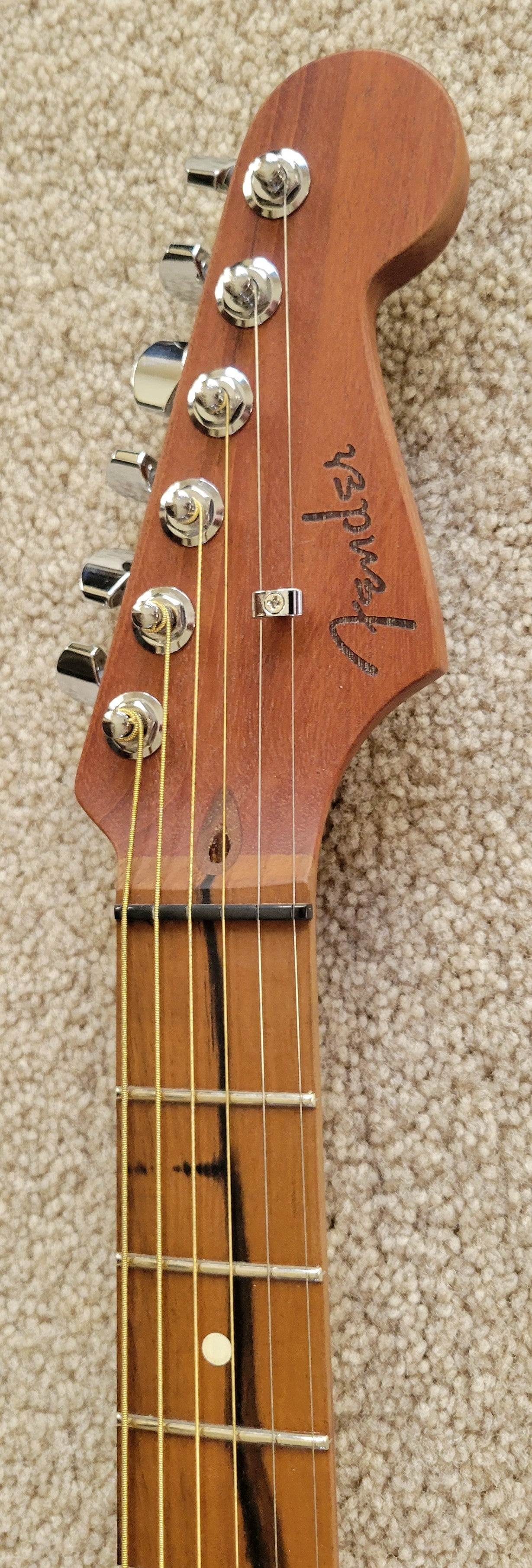 Fender American Acoustasonic Jazzmaster Electric Guitar, Tungsten, Gig Bag