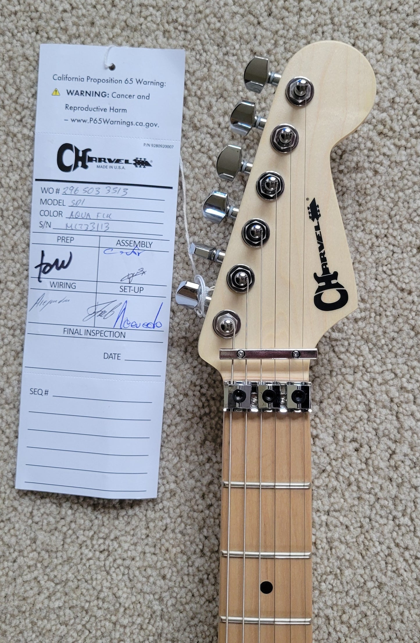 Charvel Pro-Mod San Dimas Style 1 HSS FR M Electric Guitar, Aqua Flake, New Gig Bag