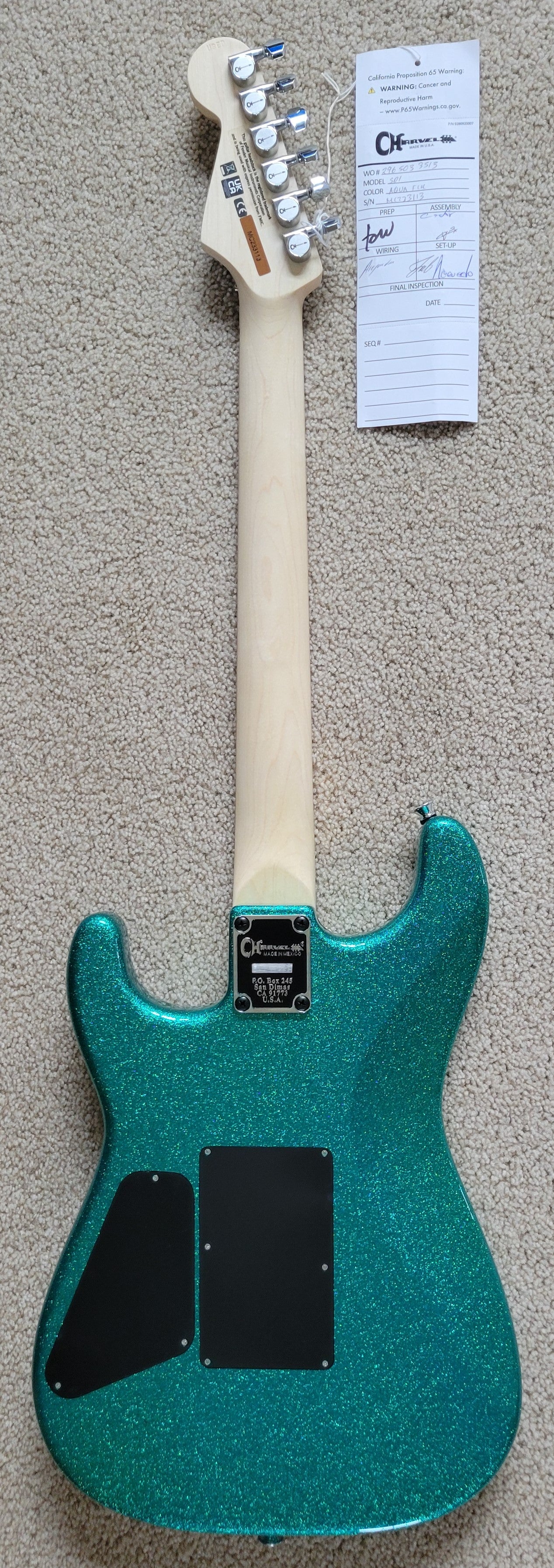 Charvel Pro-Mod San Dimas Style 1 HSS FR M Electric Guitar, Aqua Flake, New Gig Bag