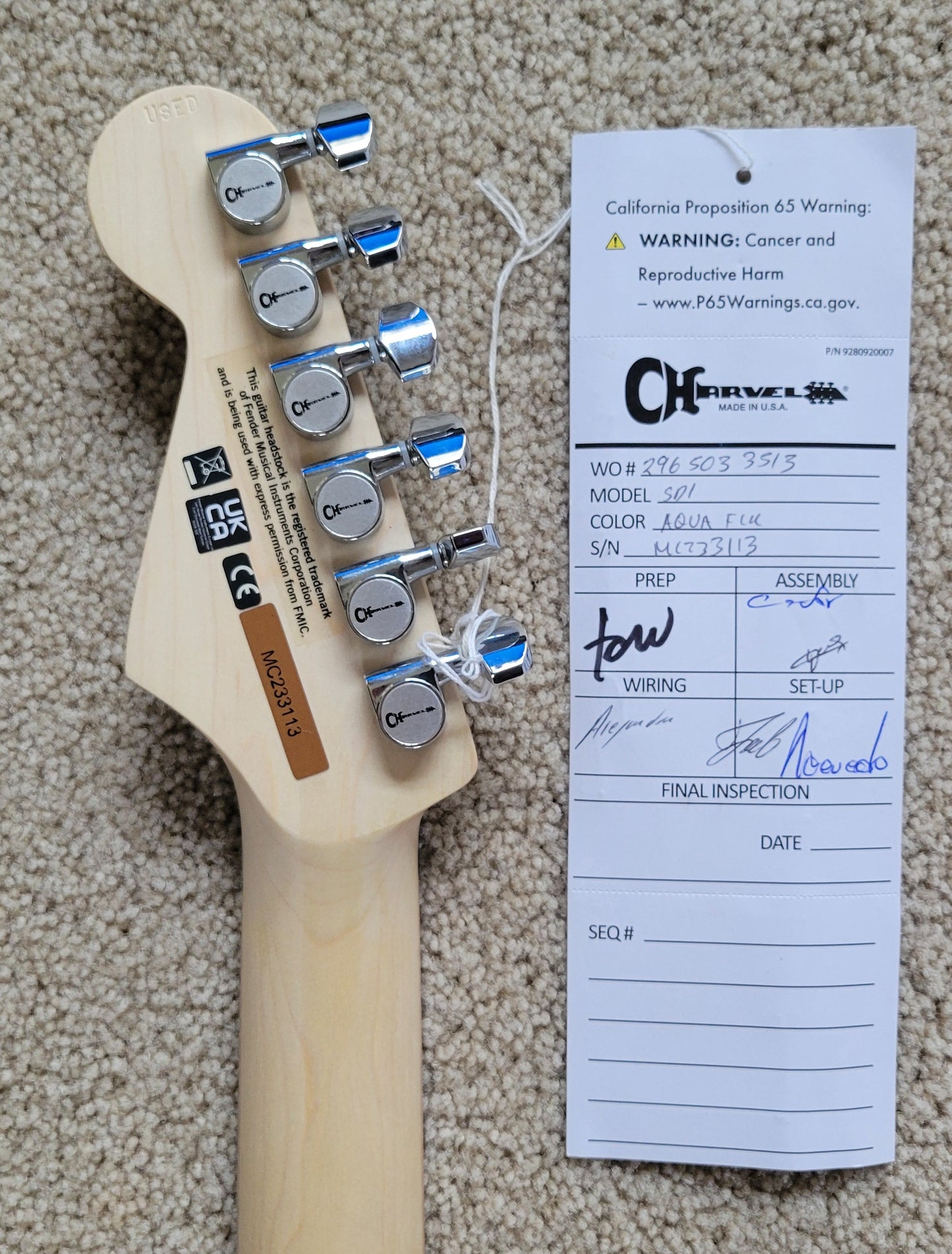 Charvel Pro-Mod San Dimas Style 1 HSS FR M Electric Guitar, Aqua Flake, New Gig Bag
