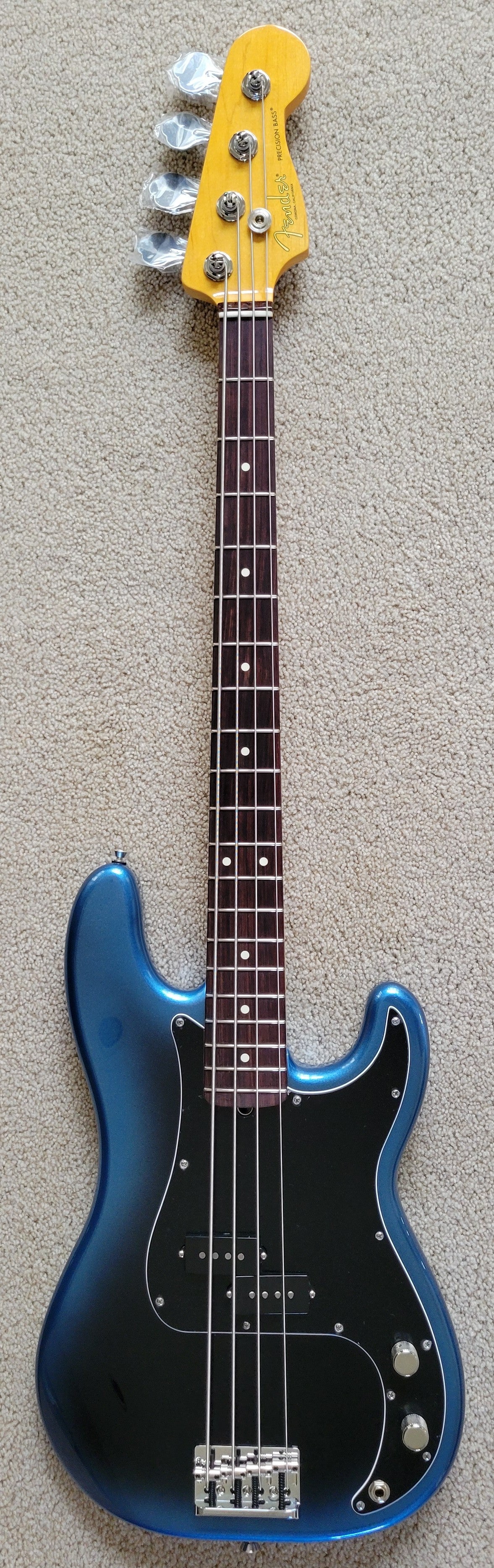 Fender American Professional II Precision Bass Guitar, Dark Night, Deluxe Molded Hardshell Case