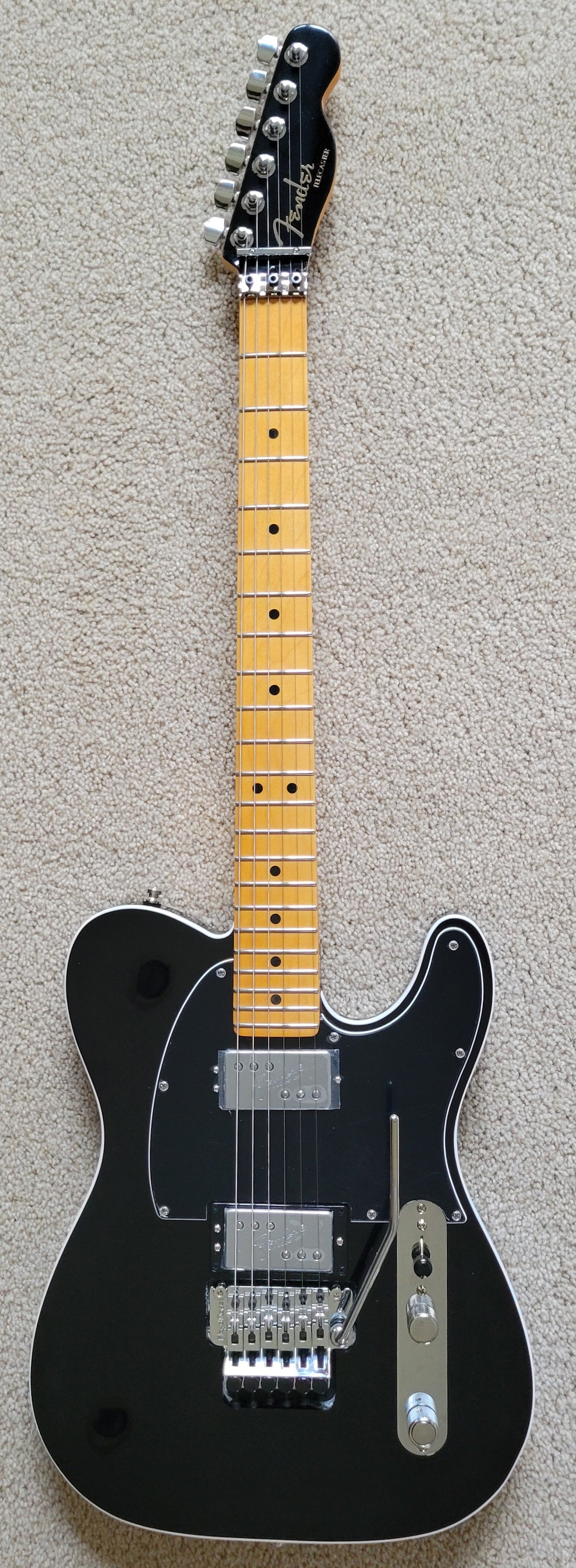 Fender American Ultra Luxe Telecaster Floyd Rose HH Electric Guitar, Deluxe Molded Hard Shell Case