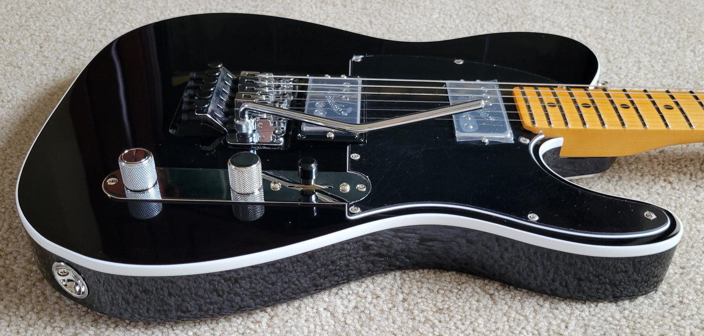 Fender American Ultra Luxe Telecaster Floyd Rose HH Electric Guitar, Deluxe Molded Hard Shell Case