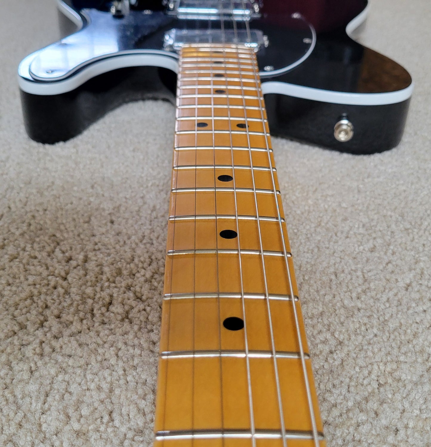 Fender American Ultra Luxe Telecaster Floyd Rose HH Electric Guitar, Deluxe Molded Hard Shell Case