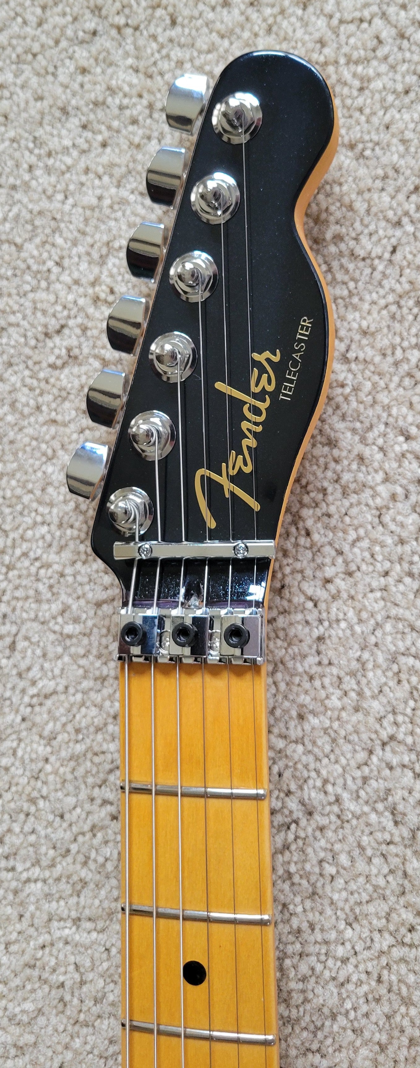 Fender American Ultra Luxe Telecaster Floyd Rose HH Electric Guitar, Deluxe Molded Hard Shell Case