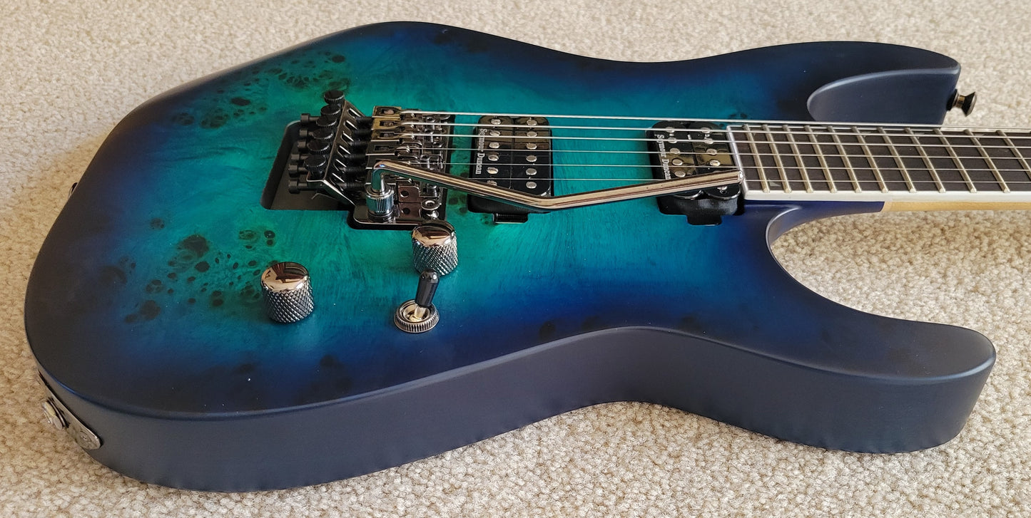 Jackson Pro Series Soloist SL2P MAH Electric Guitar, Poplar Burl Aqua Shock