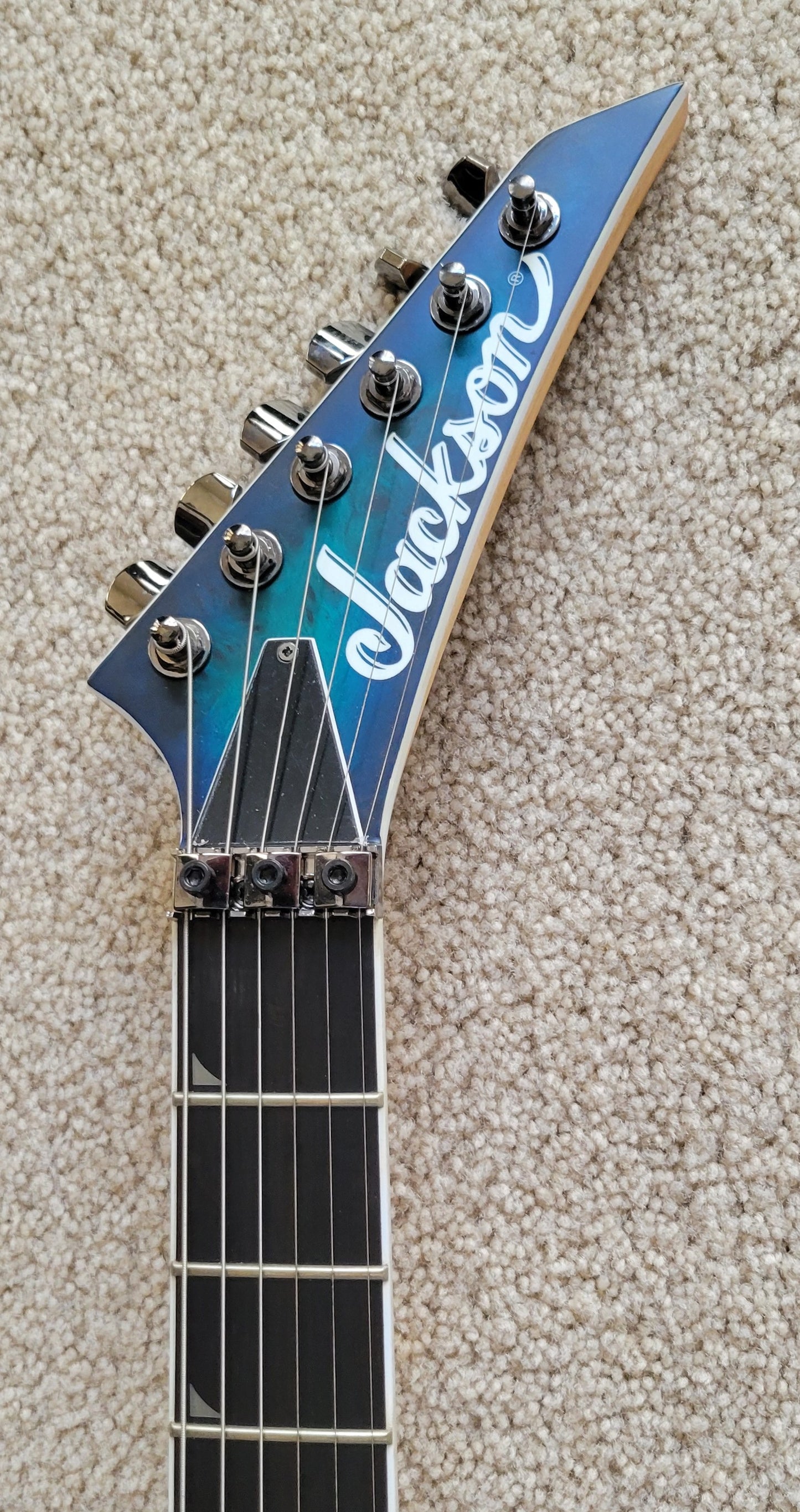 Jackson Pro Series Soloist SL2P MAH Electric Guitar, Poplar Burl Aqua Shock