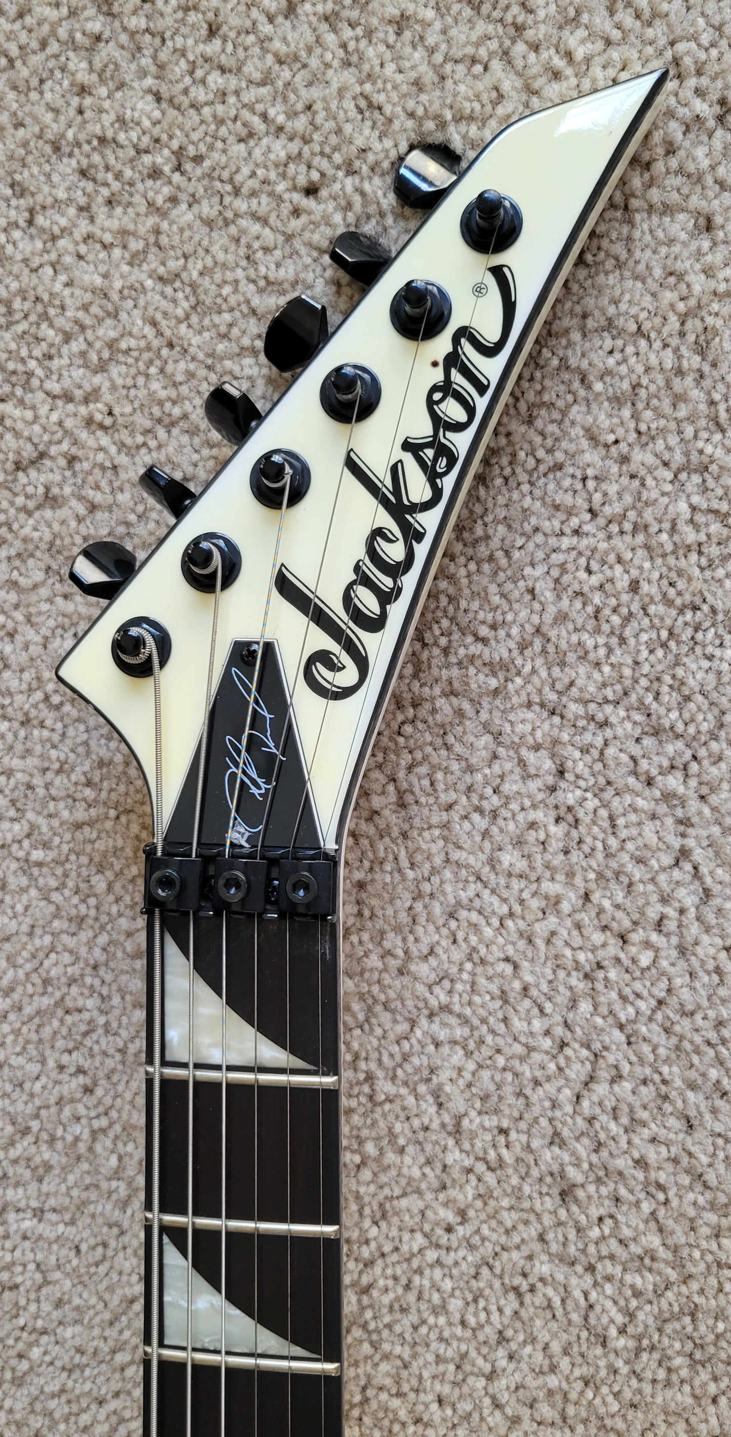 Jackson Phil Demmel Signature Demmelition Pro King V Electric Guitar, White with Black Bevels, New Gig Bag