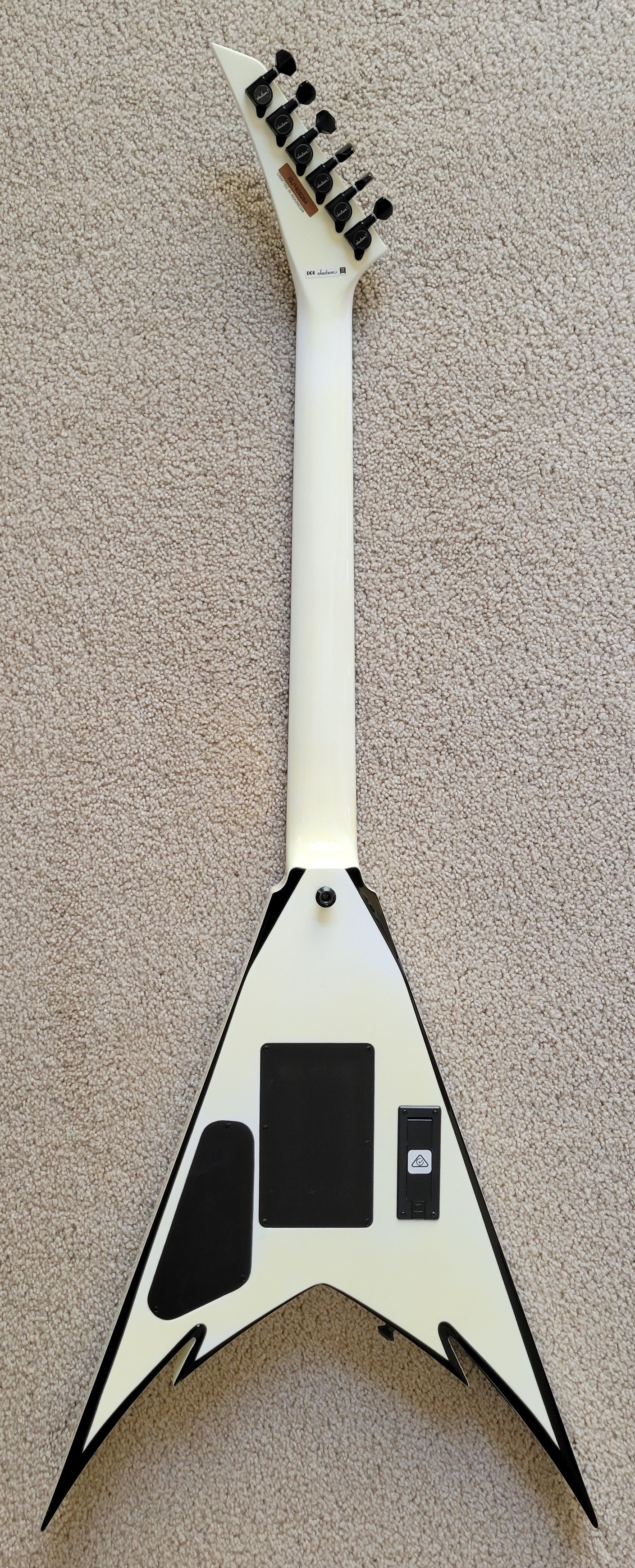 Jackson Phil Demmel Signature Demmelition Pro King V Electric Guitar, White with Black Bevels, New Gig Bag