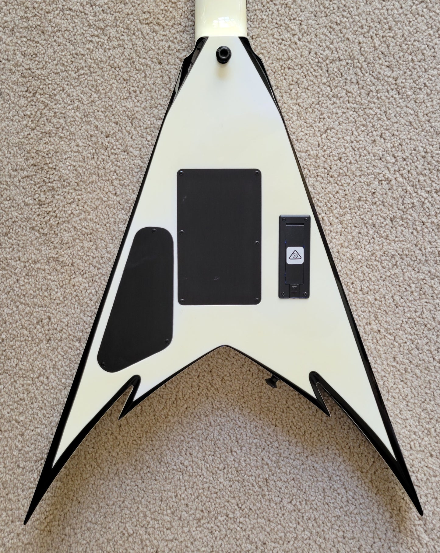 Jackson Phil Demmel Signature Demmelition Pro King V Electric Guitar, White with Black Bevels, New Gig Bag