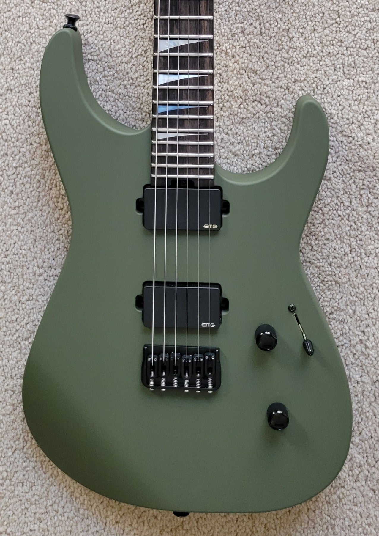 Jackson American Series Soloist SL2MG HT Electric Guitar, Matte Army Drab, Foam Core Case