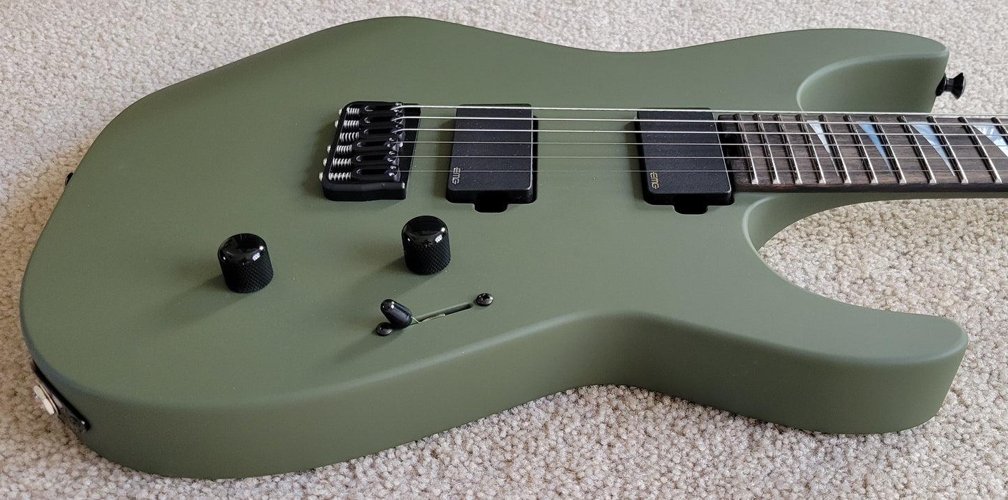 Jackson American Series Soloist SL2MG HT Electric Guitar, Matte Army Drab, Foam Core Case