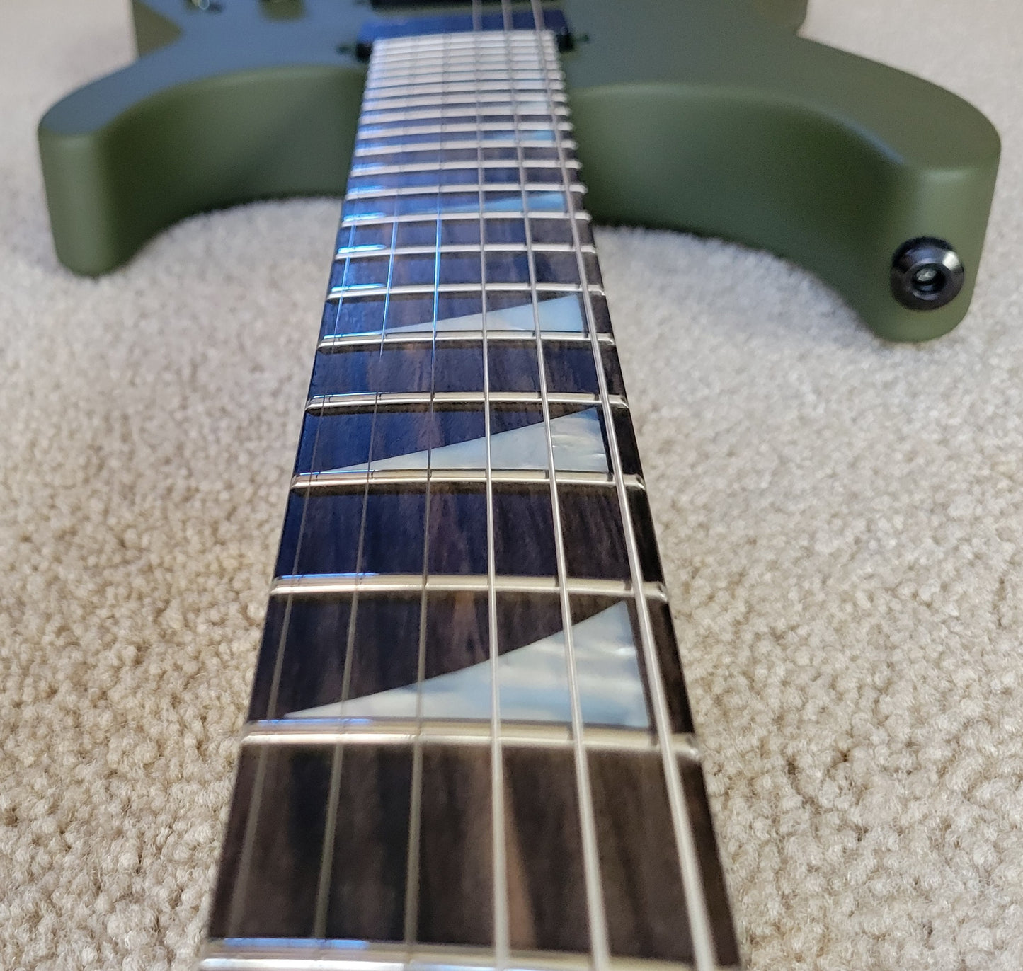 Jackson American Series Soloist SL2MG HT Electric Guitar, Matte Army Drab, Foam Core Case