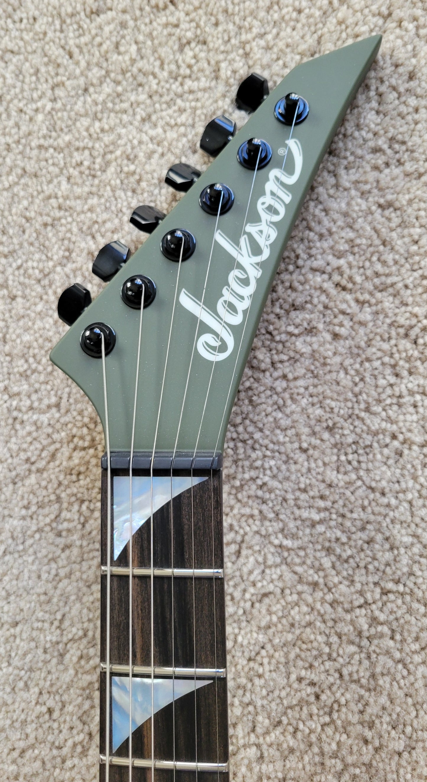 Jackson American Series Soloist SL2MG HT Electric Guitar, Matte Army Drab, Foam Core Case