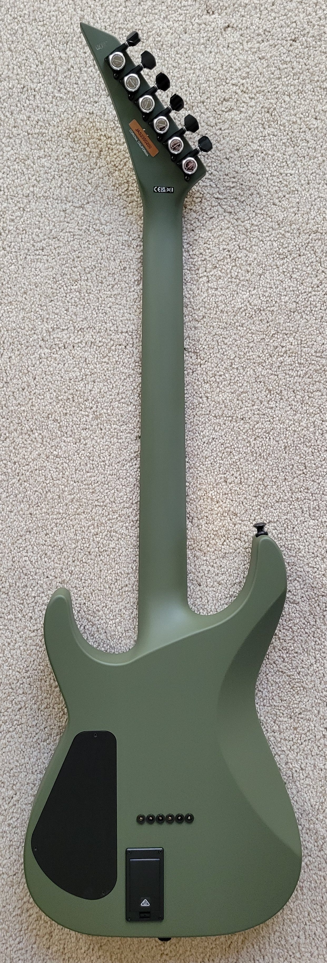 Jackson American Series Soloist SL2MG HT Electric Guitar, Matte Army Drab, Foam Core Case