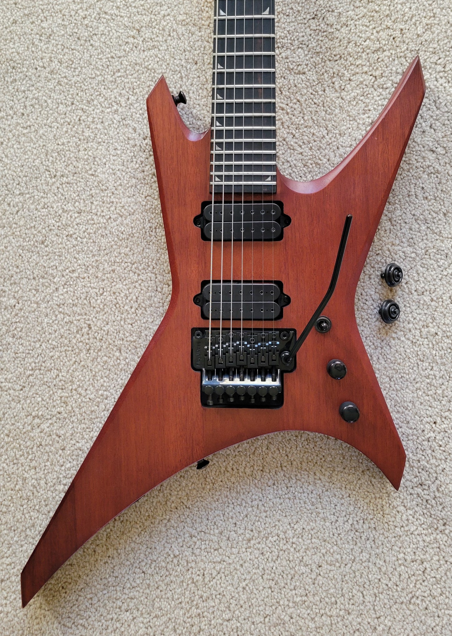 Jackson Pro Series Signature Dave Davidson Warrior WR7 MAH Electric Guitar, Walnut Stain, New Gig Bag