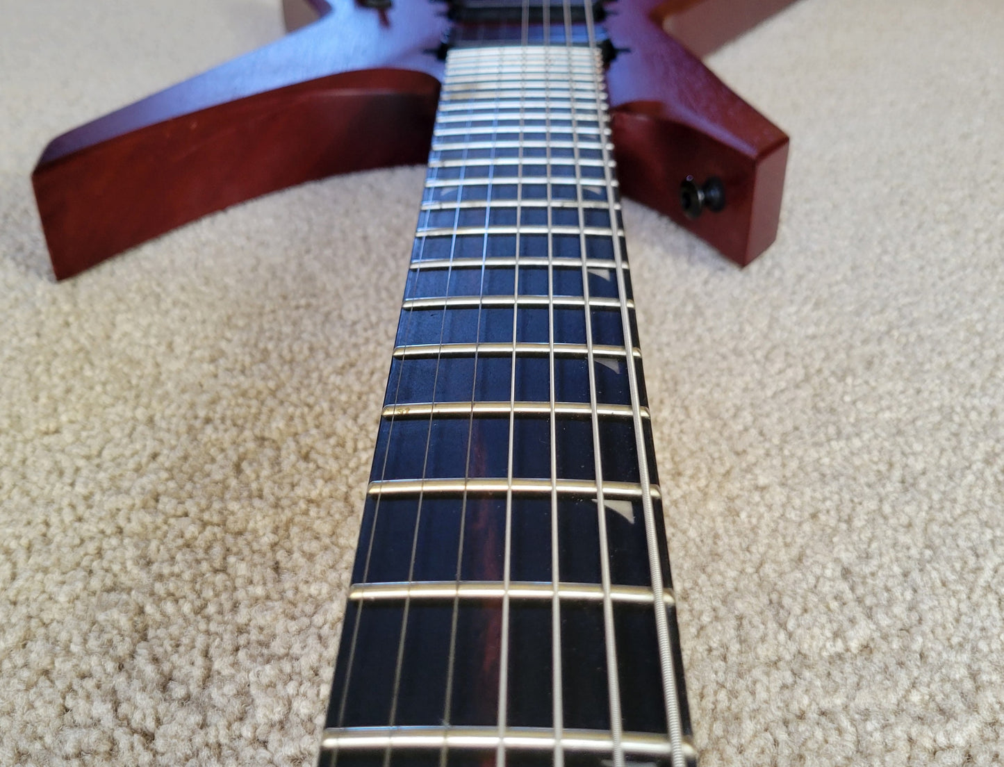 Jackson Pro Series Signature Dave Davidson Warrior WR7 MAH Electric Guitar, Walnut Stain, New Gig Bag