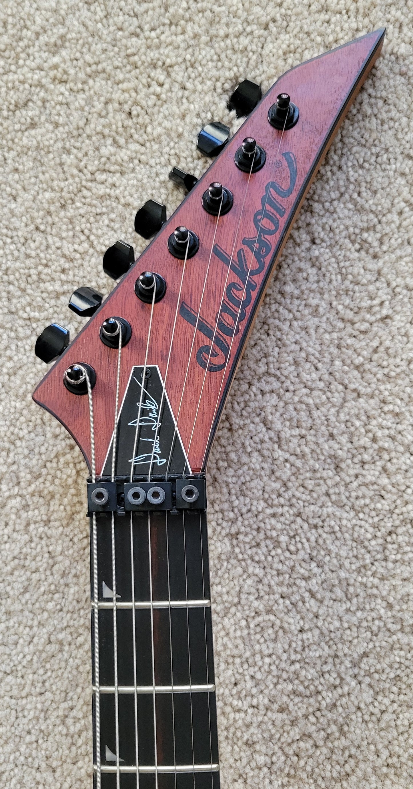 Jackson Pro Series Signature Dave Davidson Warrior WR7 MAH Electric Guitar, Walnut Stain, New Gig Bag