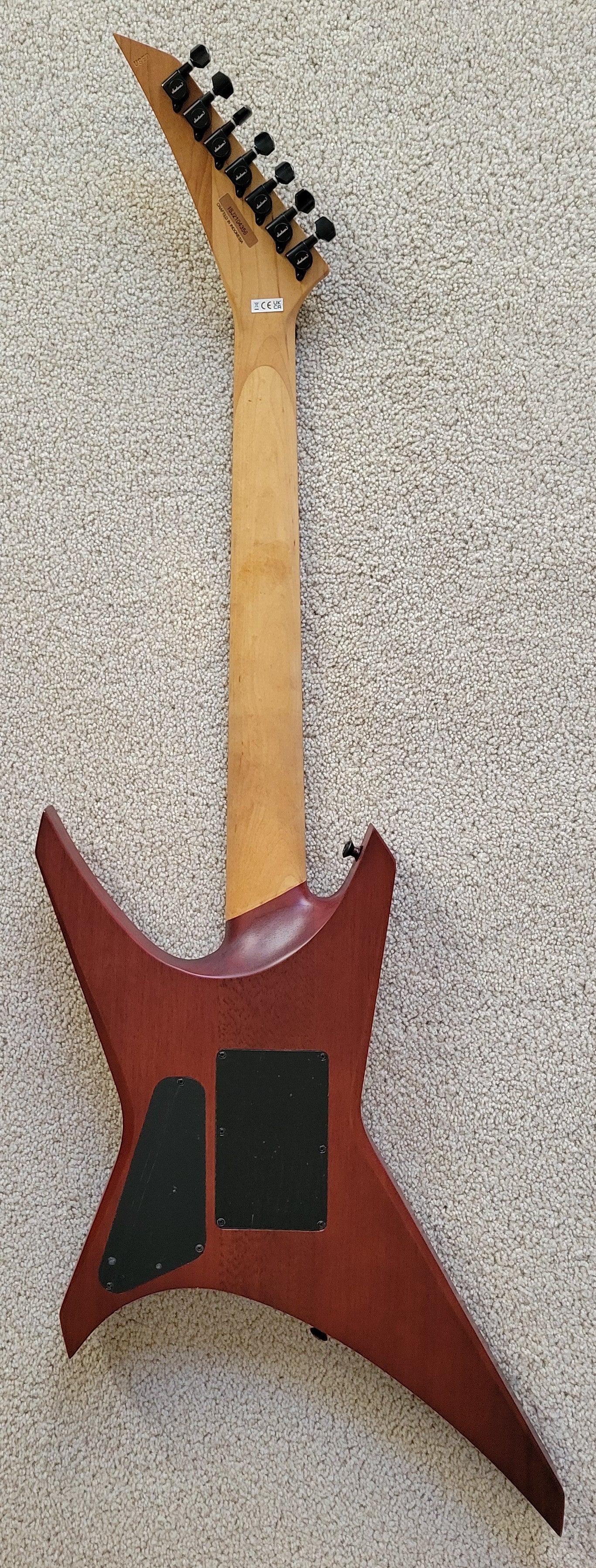 Jackson Pro Series Signature Dave Davidson Warrior WR7 MAH Electric Guitar, Walnut Stain, New Gig Bag