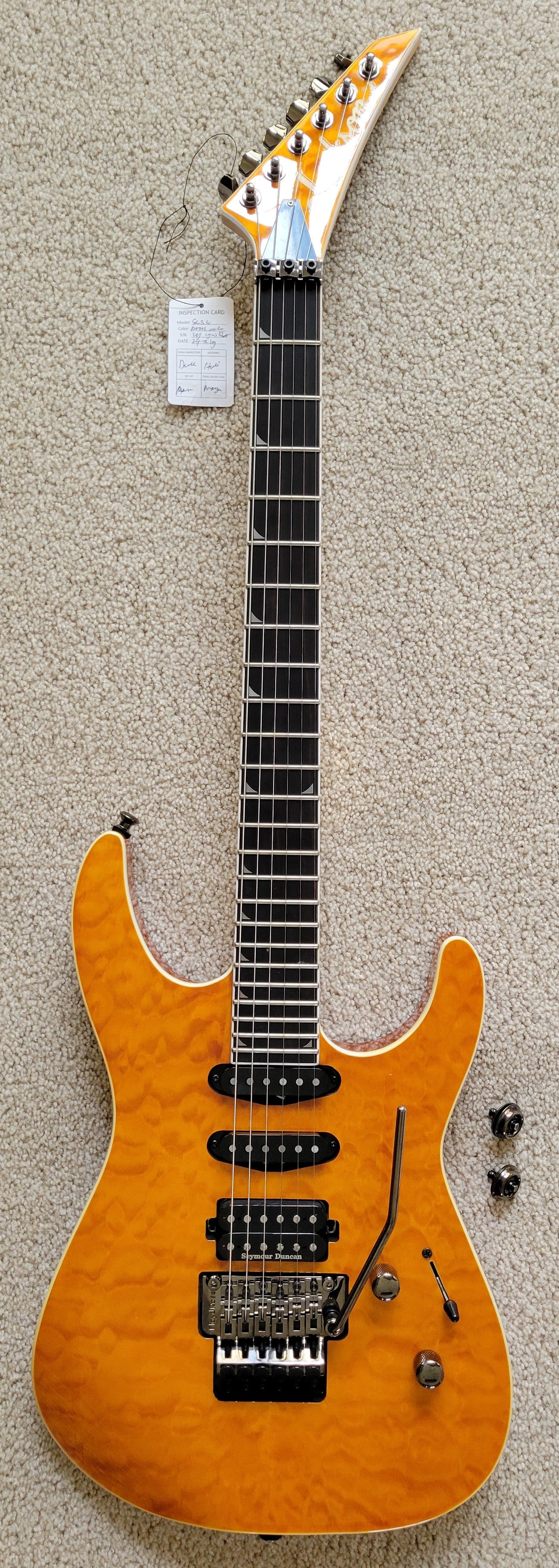 Jackson Pro Series Soloist SL3Q MAH Electric Guitar, Dark Amber Quilt Maple